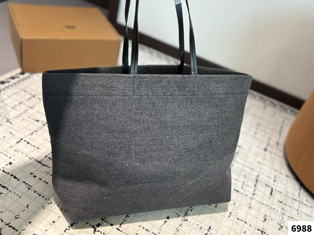 CANAPA LARGE TOTE BAG 38 IN DARK GREY RE-NYLON