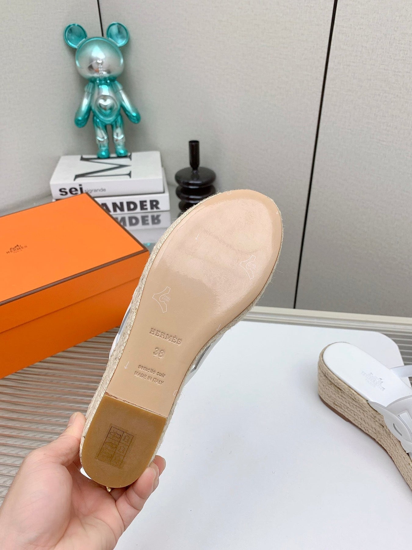 ITHEA 85 MM ESPADRILLE IN WHITE CALFSKIN