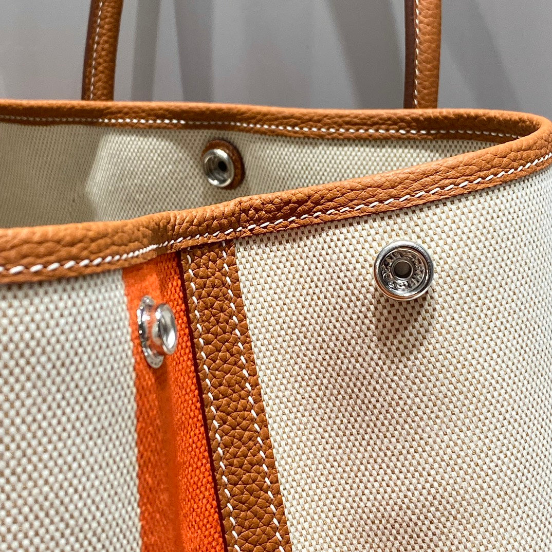 GARDEN PARTY 36 IN VIBRANT TOILE H CANVAS GOLD CALFSKIN ABSTRACT BLOCKS PRINT