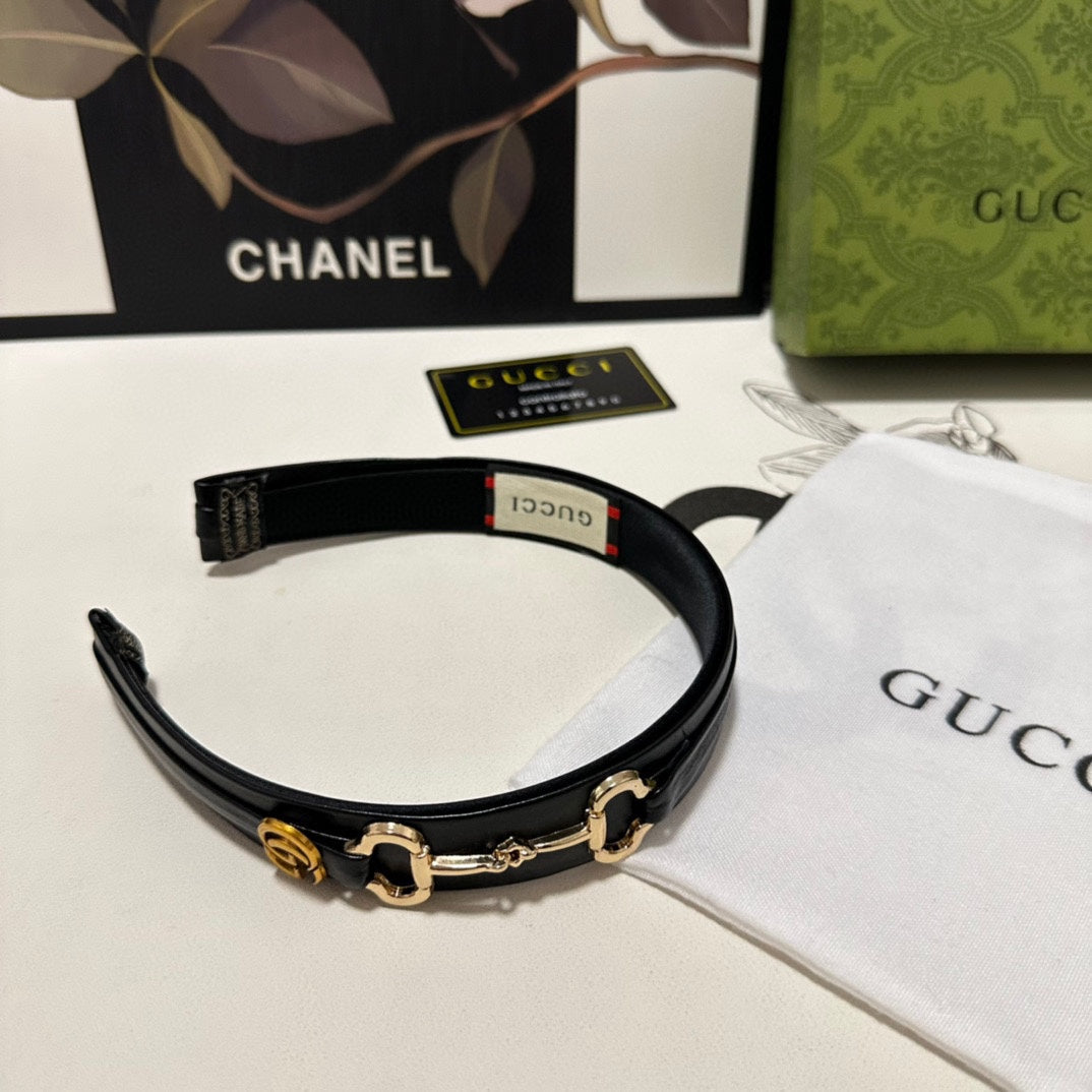 HORSEBIT HAIRBAND IN BLACK CALFSKIN 185582