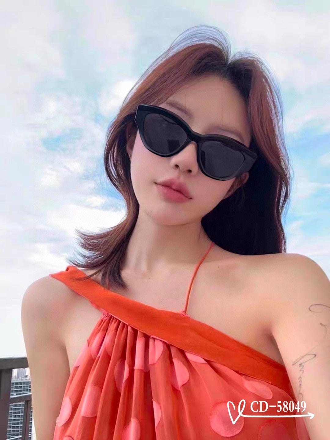 CAT EYE SUNGLASS 58049 IN ACETATE