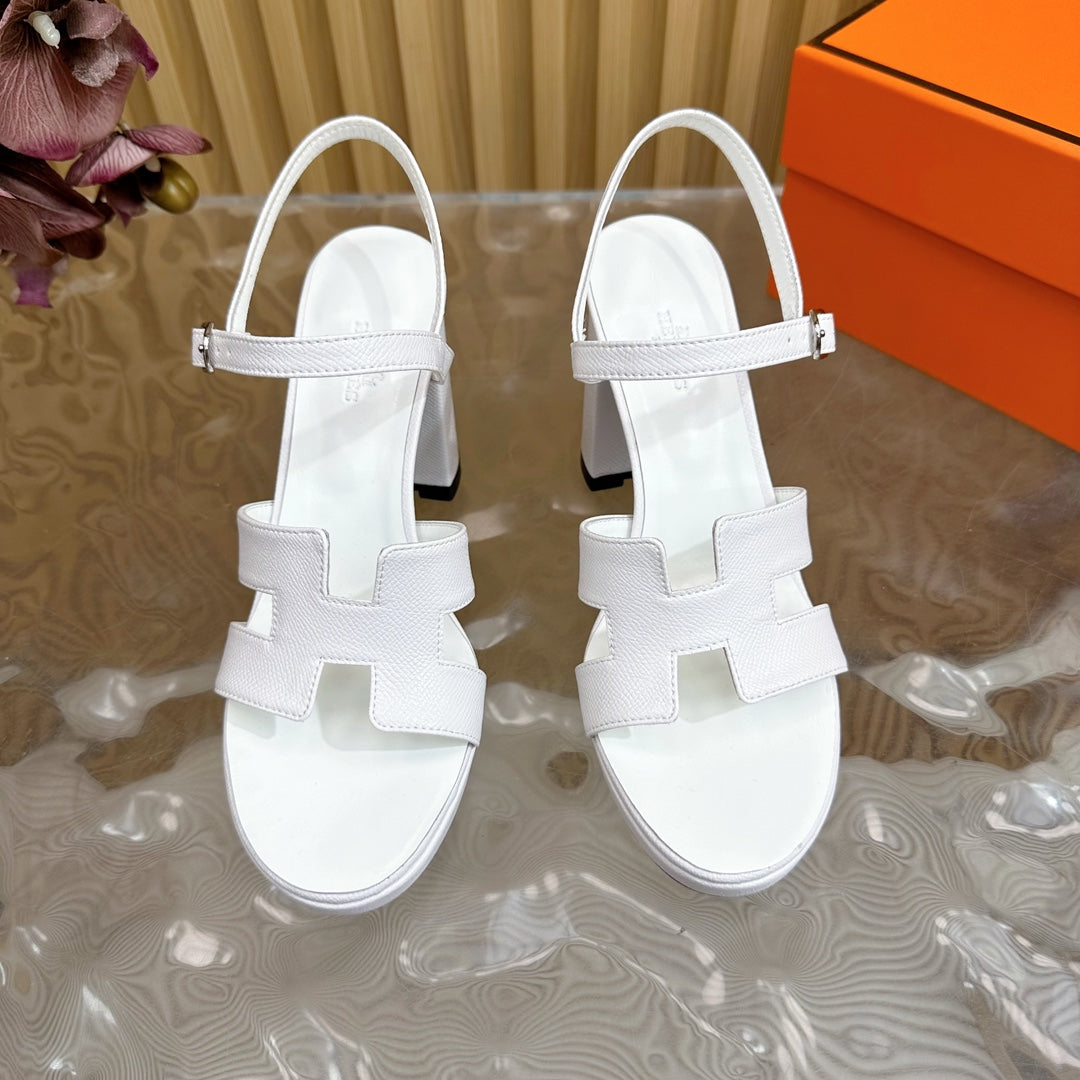 JAZZ 90 SANDAL IN WHITE CALFSKIN