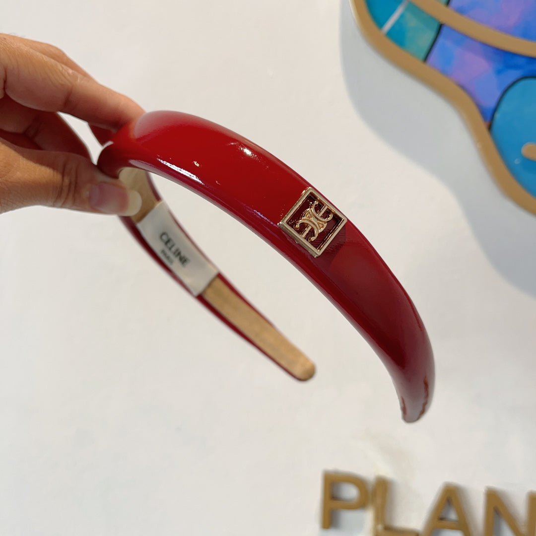 CHERRY RED PATENT LAMBSKIN HAIRBAND 425495