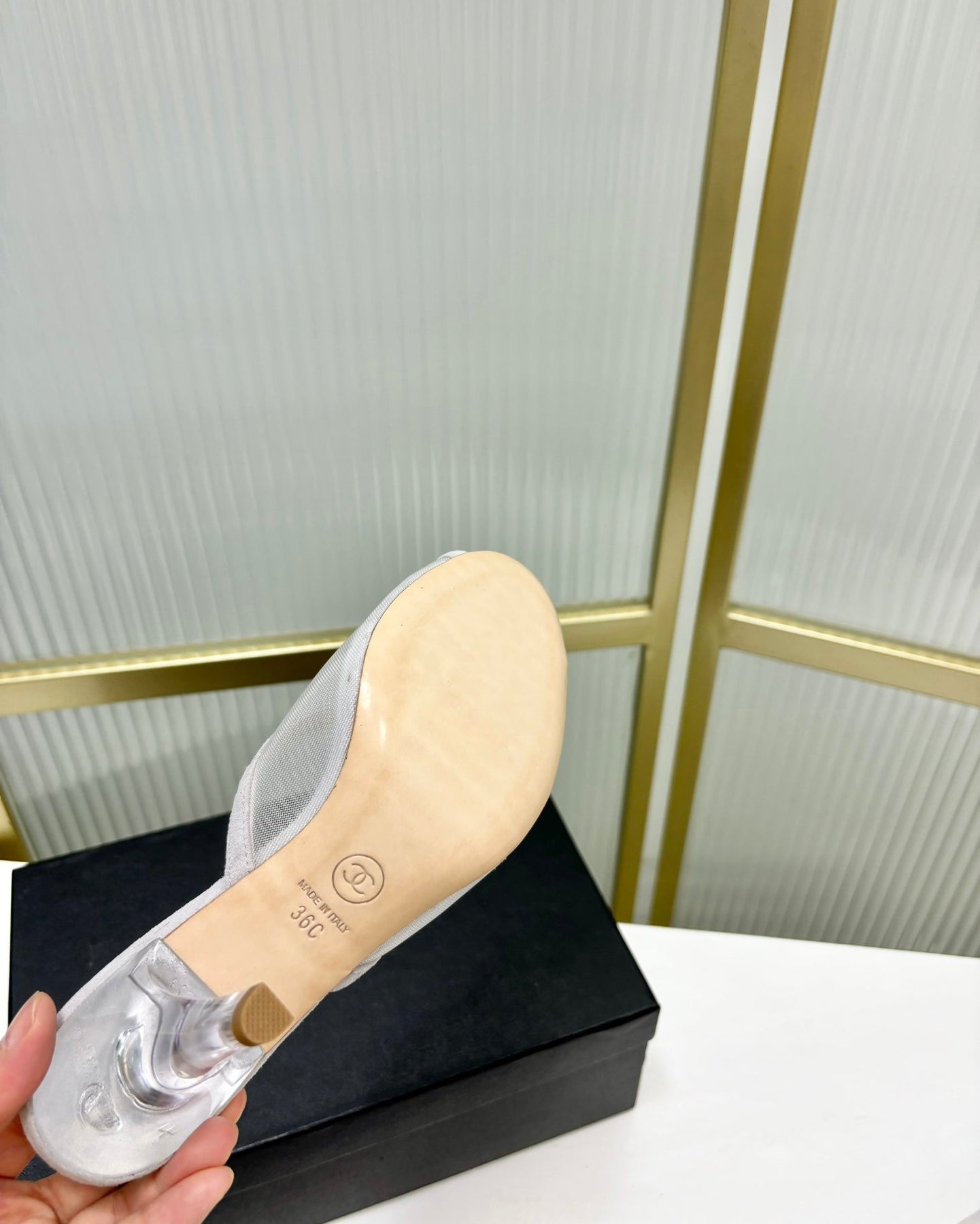 HIGH HEEL PEEP TOE IN WHITE BREATHABLE MESH