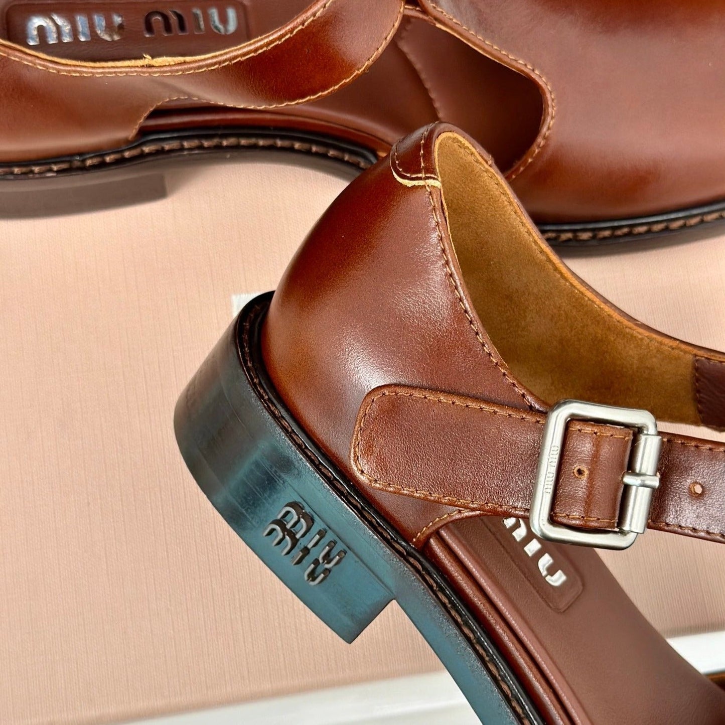 Sandal Platform Chestnut Calfskin