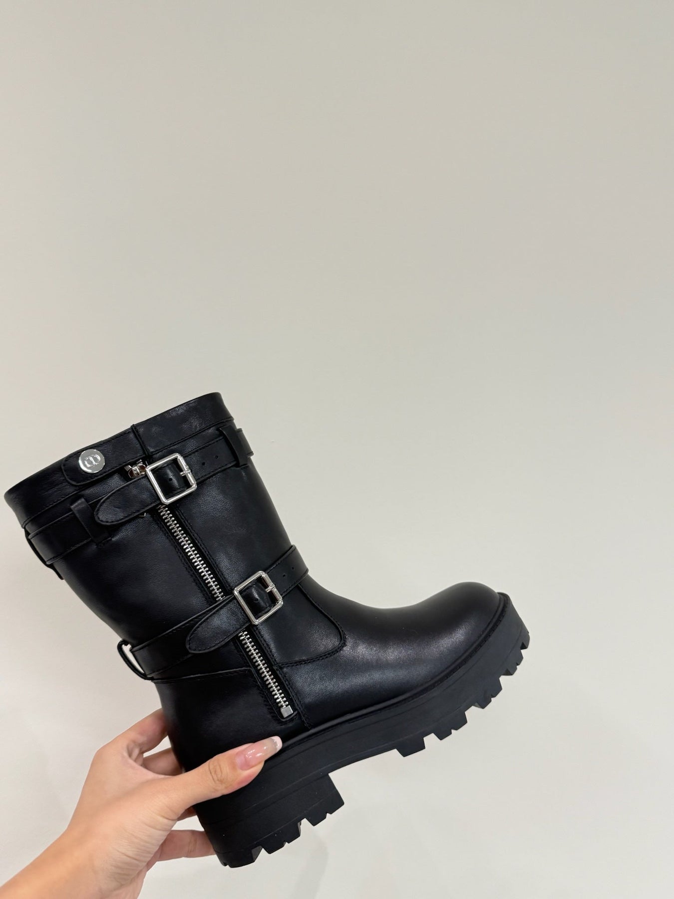 MAJOR ANKLE BOOT BLACK CALFSKIN WITH SHEARLING WOOL LINING