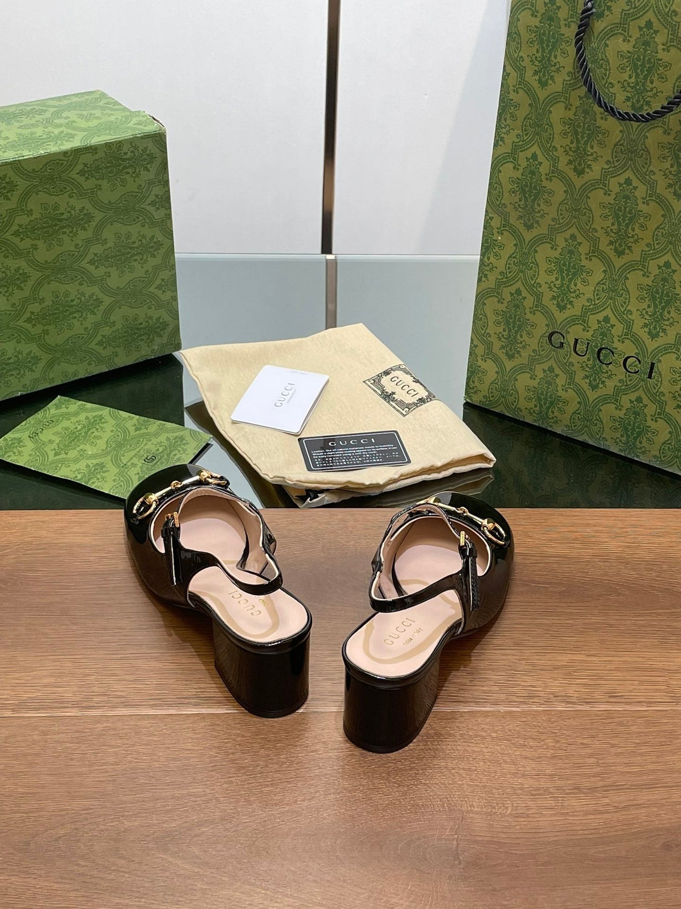 GG HORSEBIT PUMP BLACK LAMBSKIN