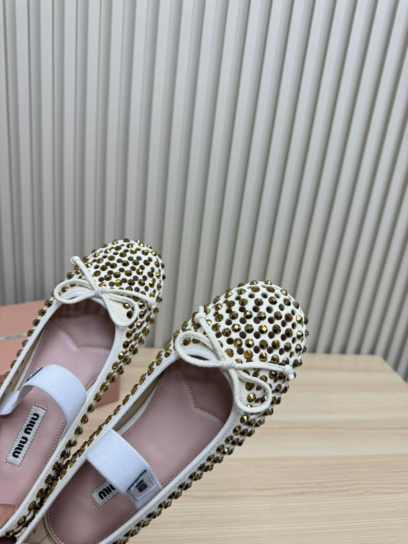 RHINESTONES MARY JANE FLATS IN CREAM SUEDE