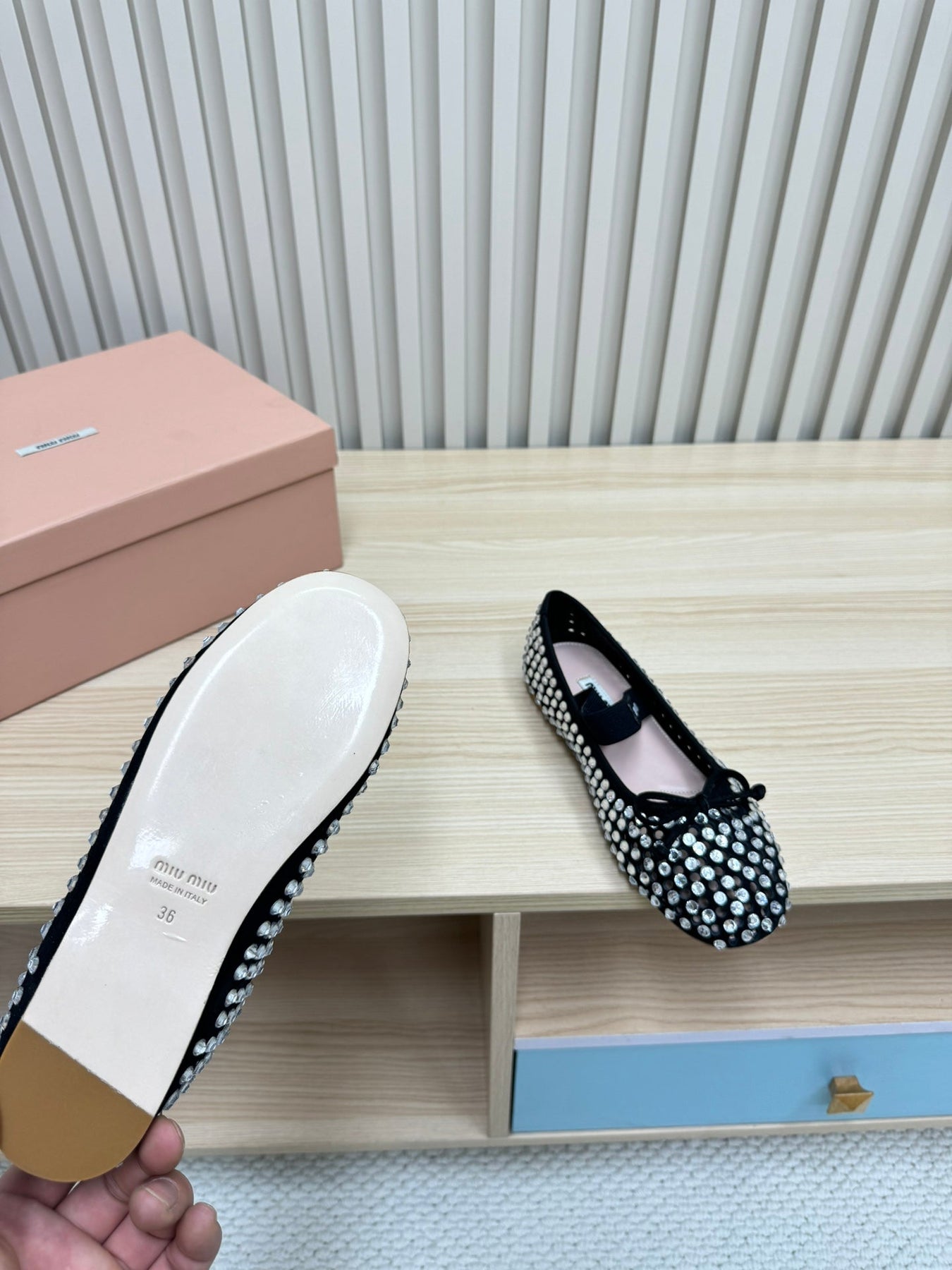 RHINESTONES MARY JANE FLATS IN BLACK SUEDE