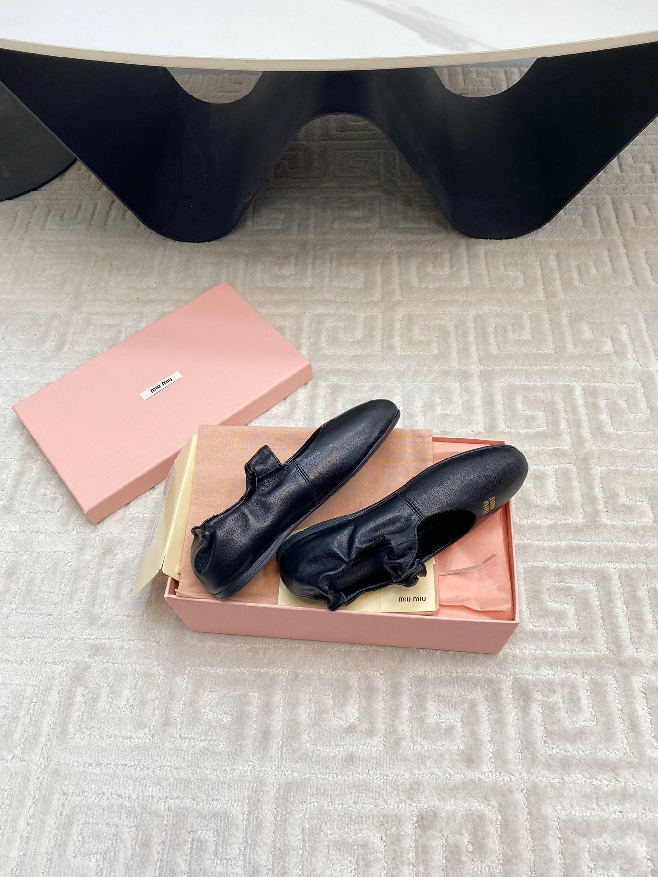 MARY JANE FLATS IN BLACK SMOOTH LAMBSKIN