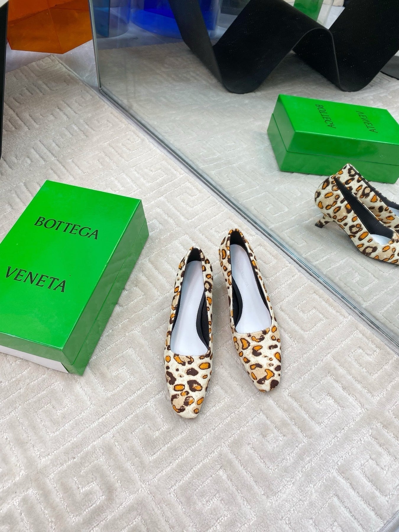 BOOGIE JAGUAR-PRINTED CALF HAIR PUMPS 45 MM LEOPARD PATTERN