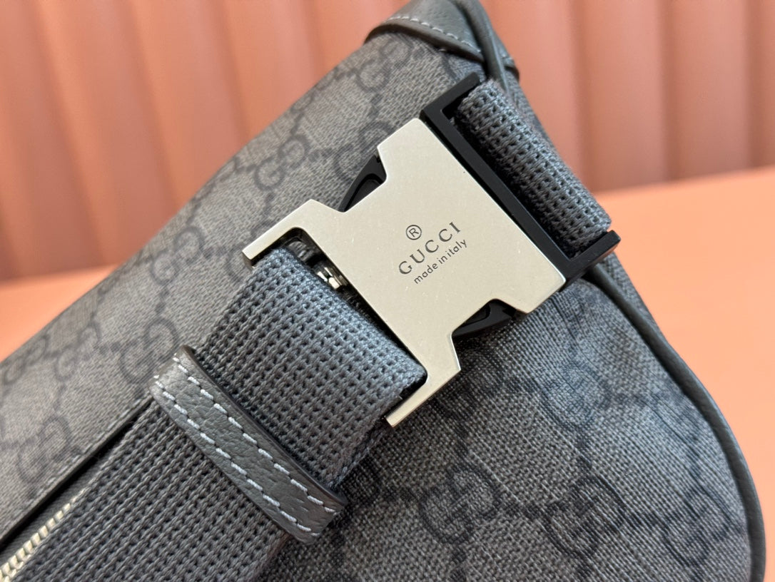 OPHIDIA BELT BAG 26 IN GREY GG CALFSKIN