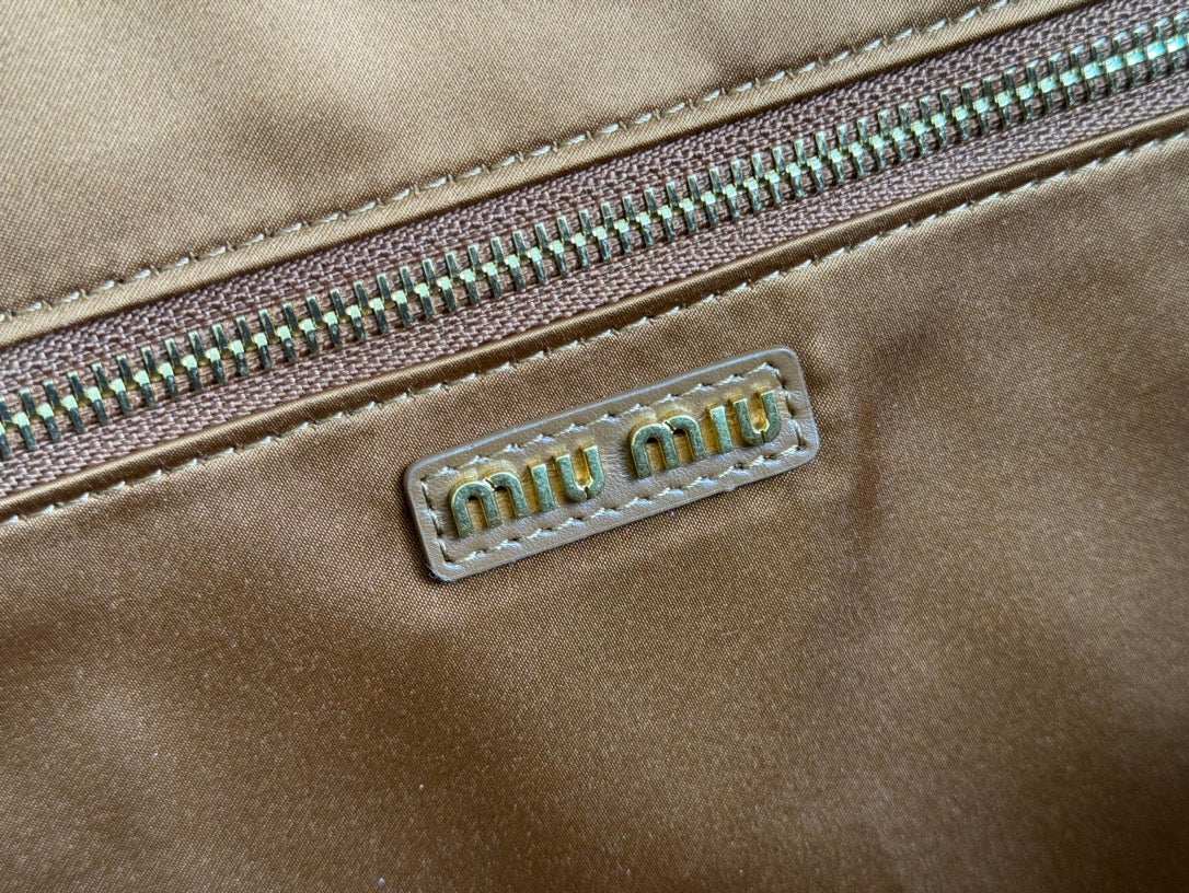 BEAU TOP HANDLE BAG 34 IN TAWNY BROWN SMOOTH CALFSKIN