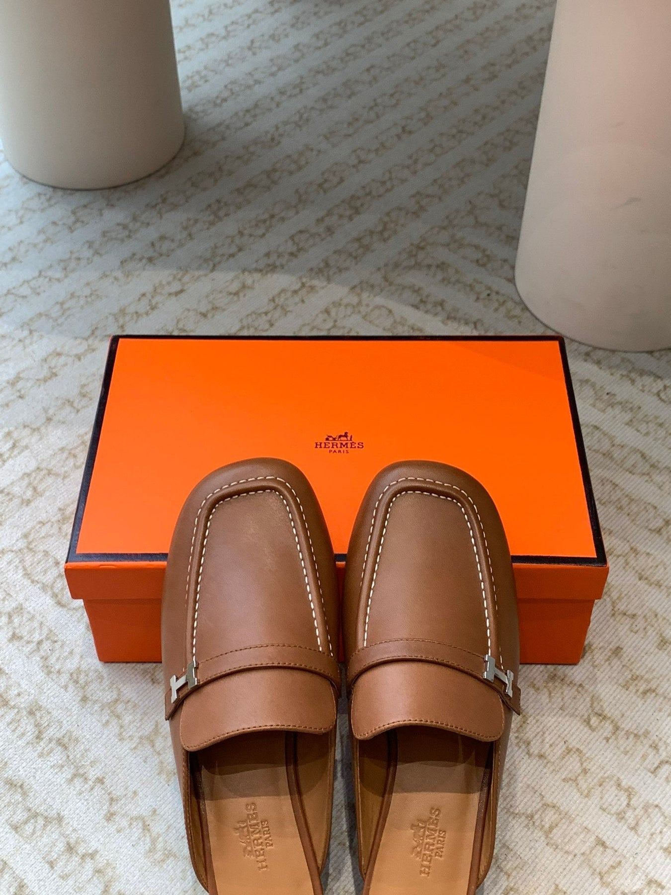 IENA MULE CARAMEL CALFSKIN
