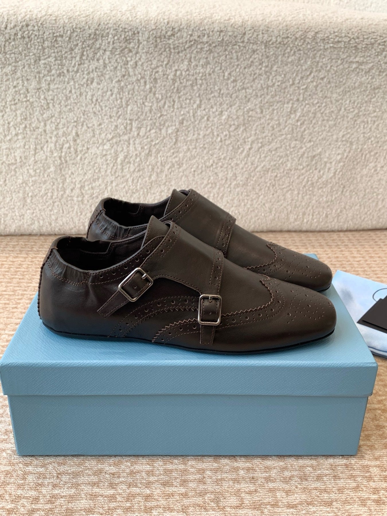 MONK STRAP IN WALNUT BROWN CALFSKIN