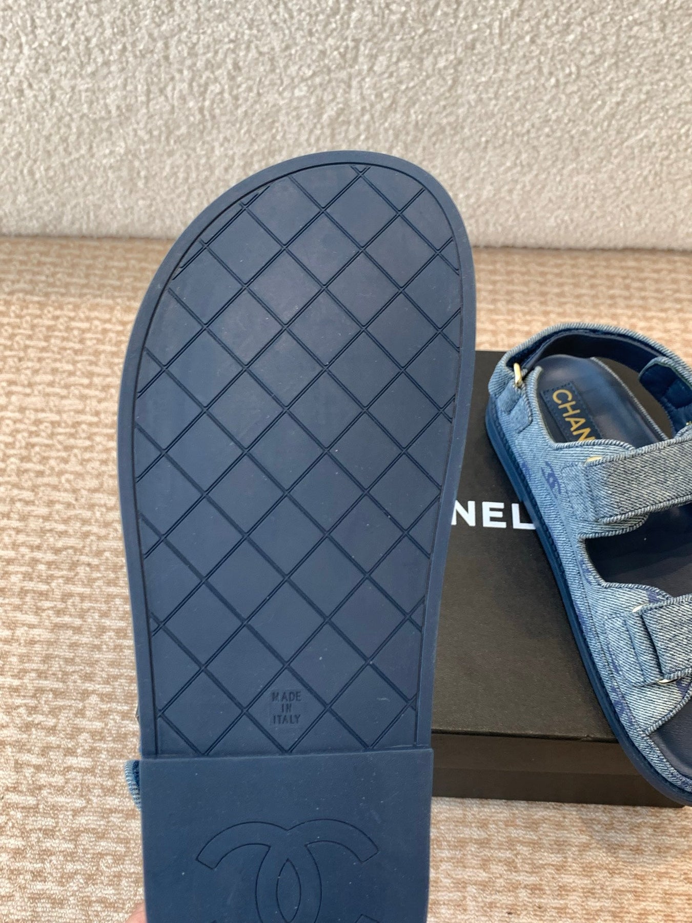 DAD SANDAL IN CLASSIC BLUE DENIM FABRIC