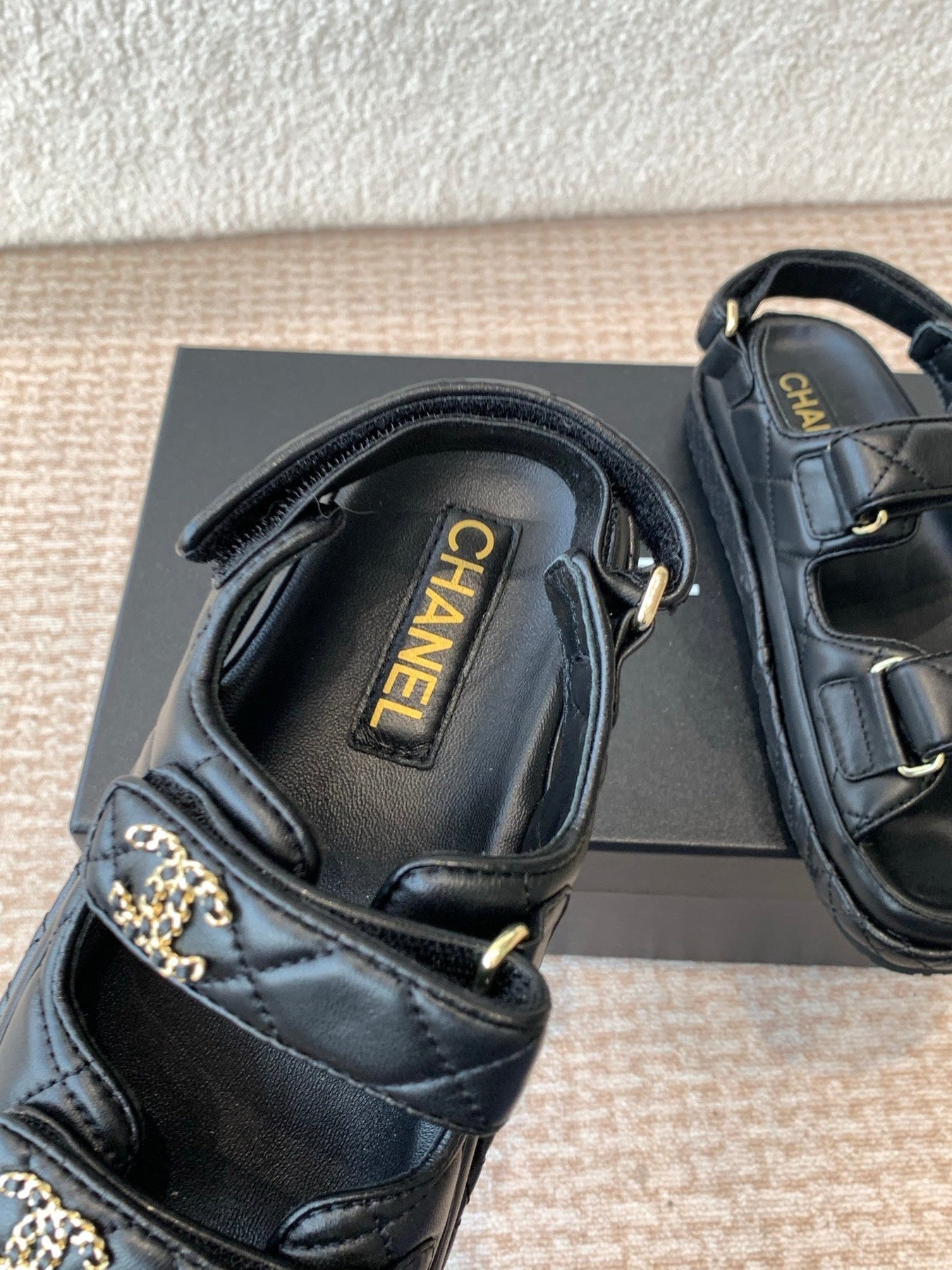 DAD SANDAL IN BLACK CALFSKIN