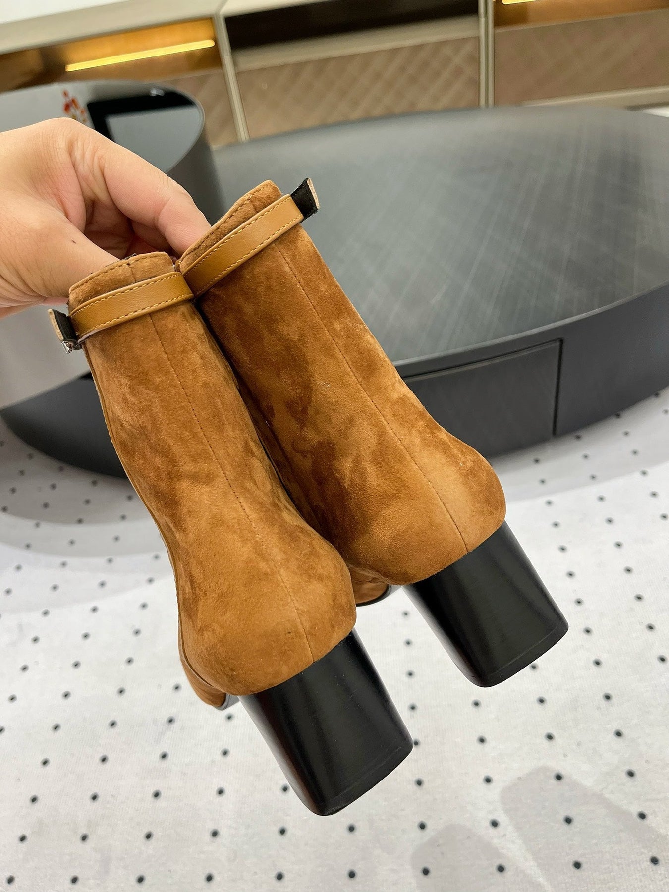 HOMMAGE ANKLE BOOT 5 CM IN BRONZE BROWN SUEDE