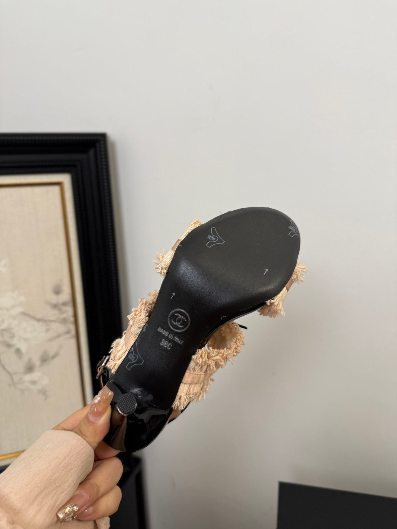 PEACH PINK GROSGRAIN CANVAS BOW SLINGBACK SANDALS