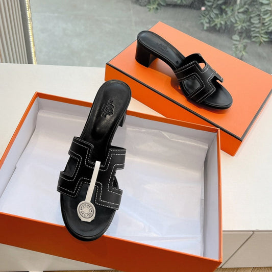 0ASIS SANDAL IN BLACK MIX WHITE CALFSKIN