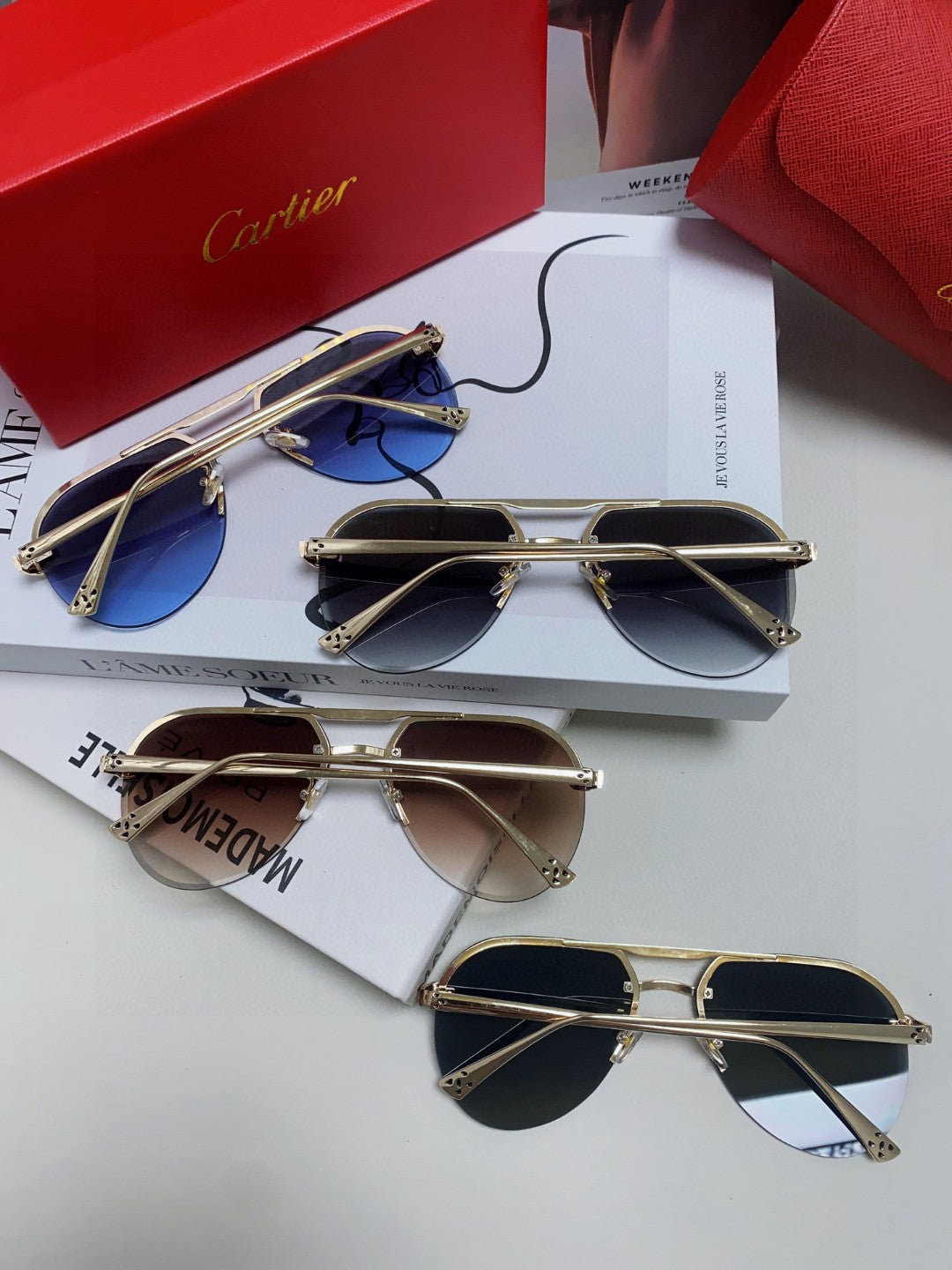 PANTHÈRE AVIATOR FRAME SUNGLASSES 562065 IN METAL