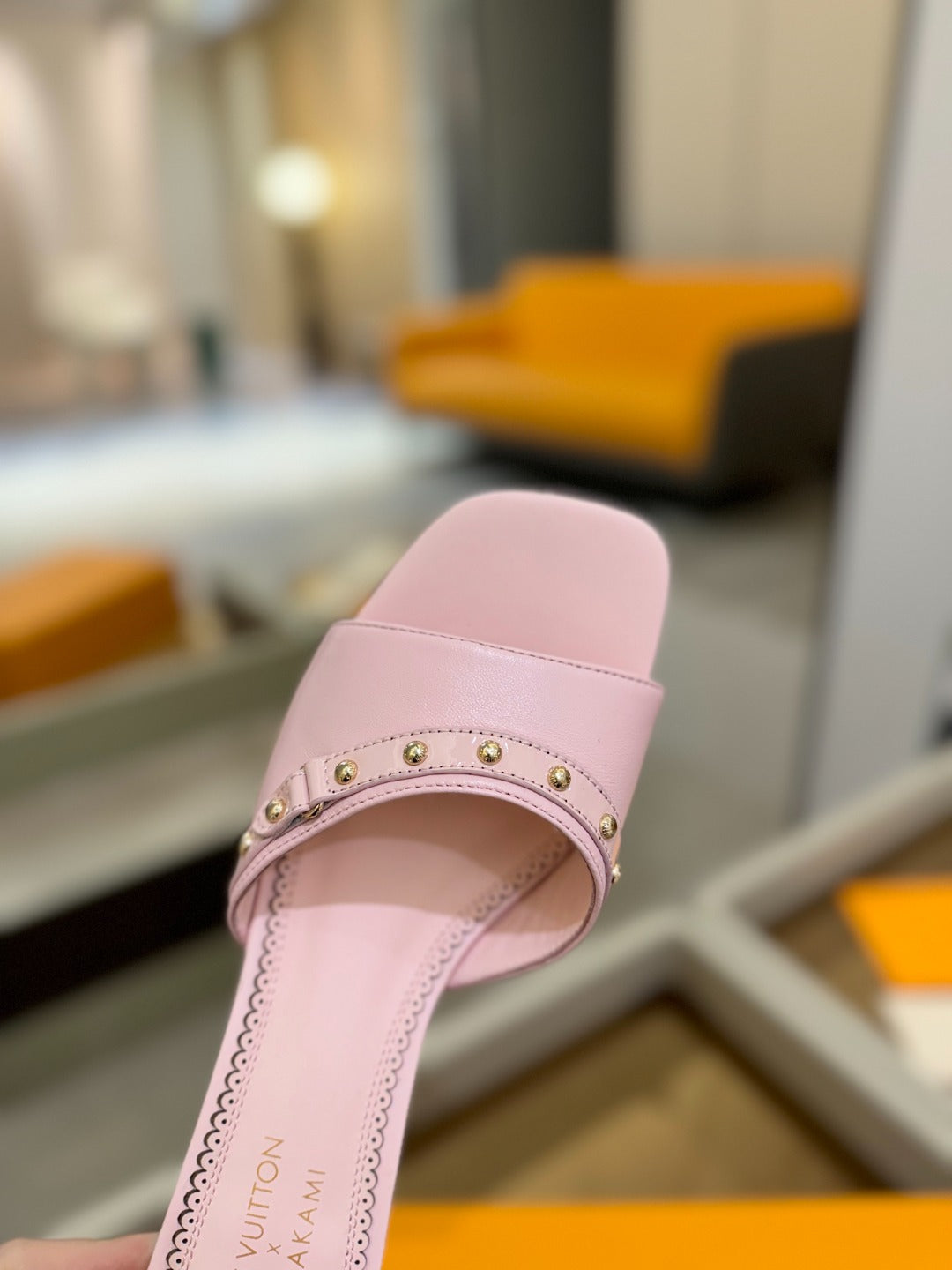 LV X TM 6AM HIGH 4 CM MULE IN LIGHT PINK CALFSKIN