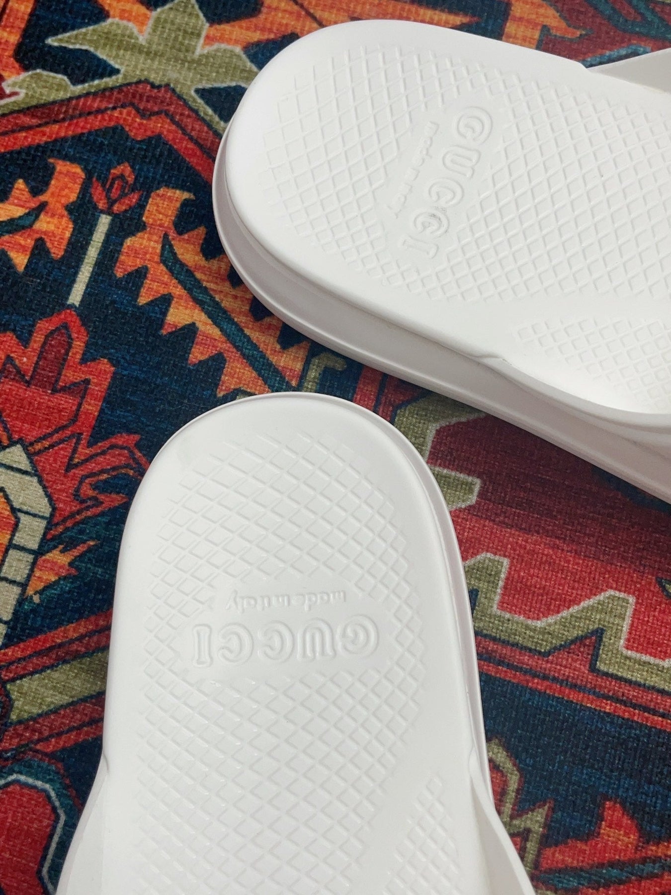 GG WEB SLIDE SANDAL WHITE RUBBER