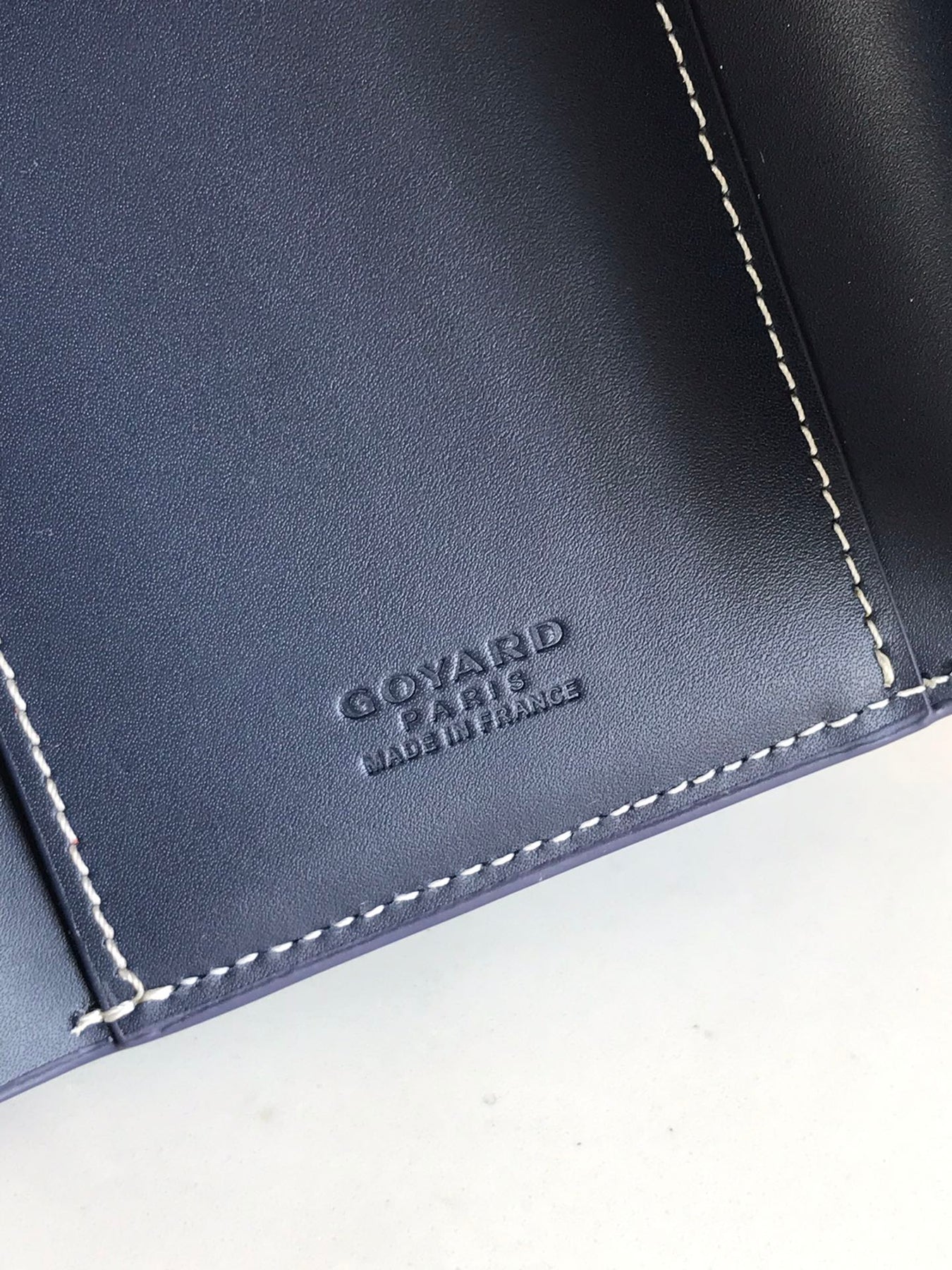 SAINT-GABRIEL WALLET 12 IN NAVY BLUE CALFSKIN AND GOYARDINE CANVAS