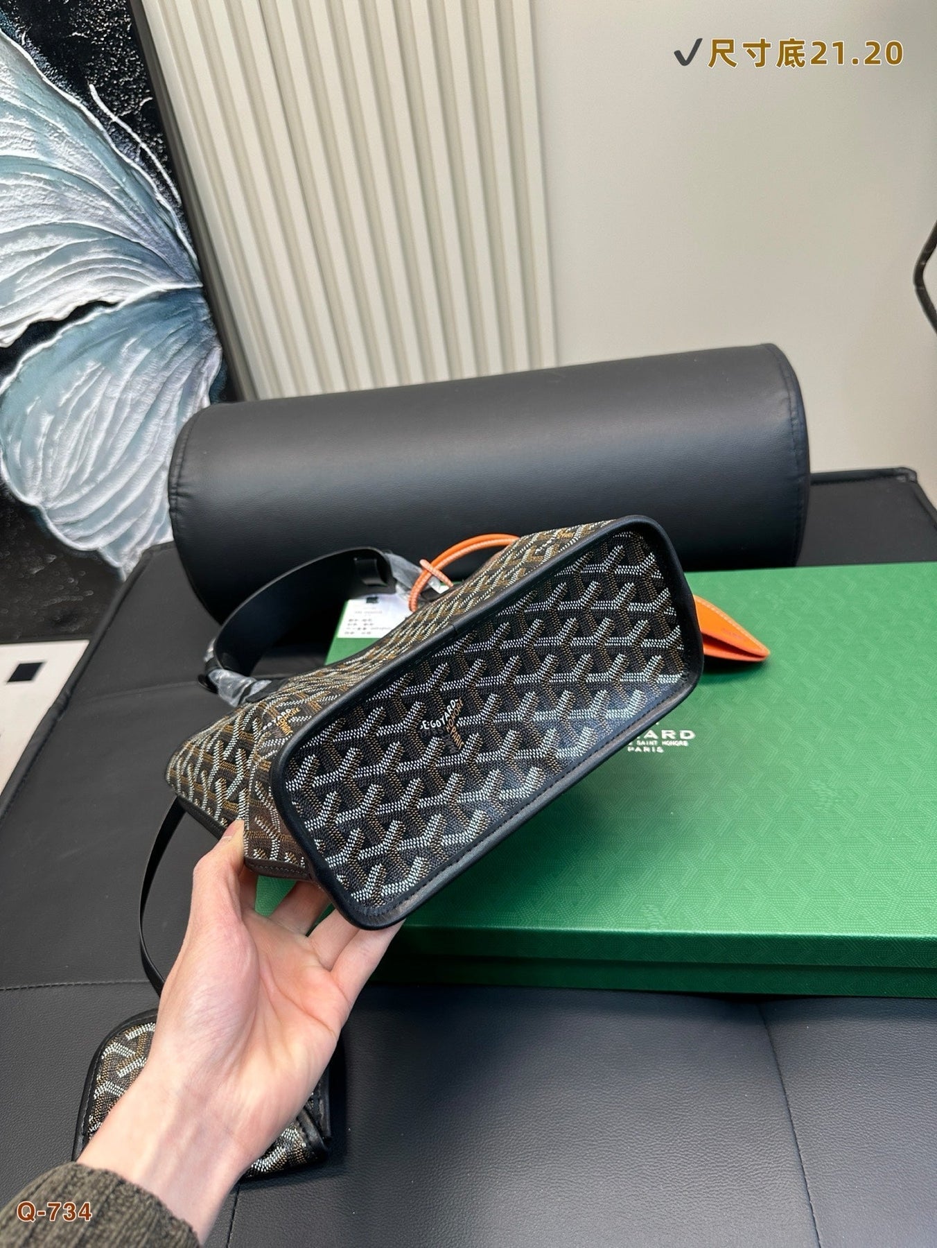 ANJOU MINI BAG 21 IN BLACK GOYARDINE CANVAS AND CALFSKIN