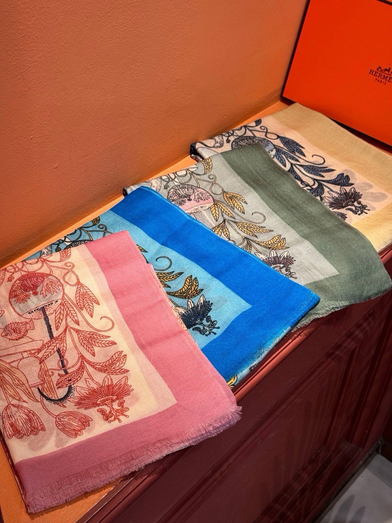 EXOTIC PARADISE CASHMERE SCARF 200 CM CREPE PINK MIX COLORFUL CASHMERE