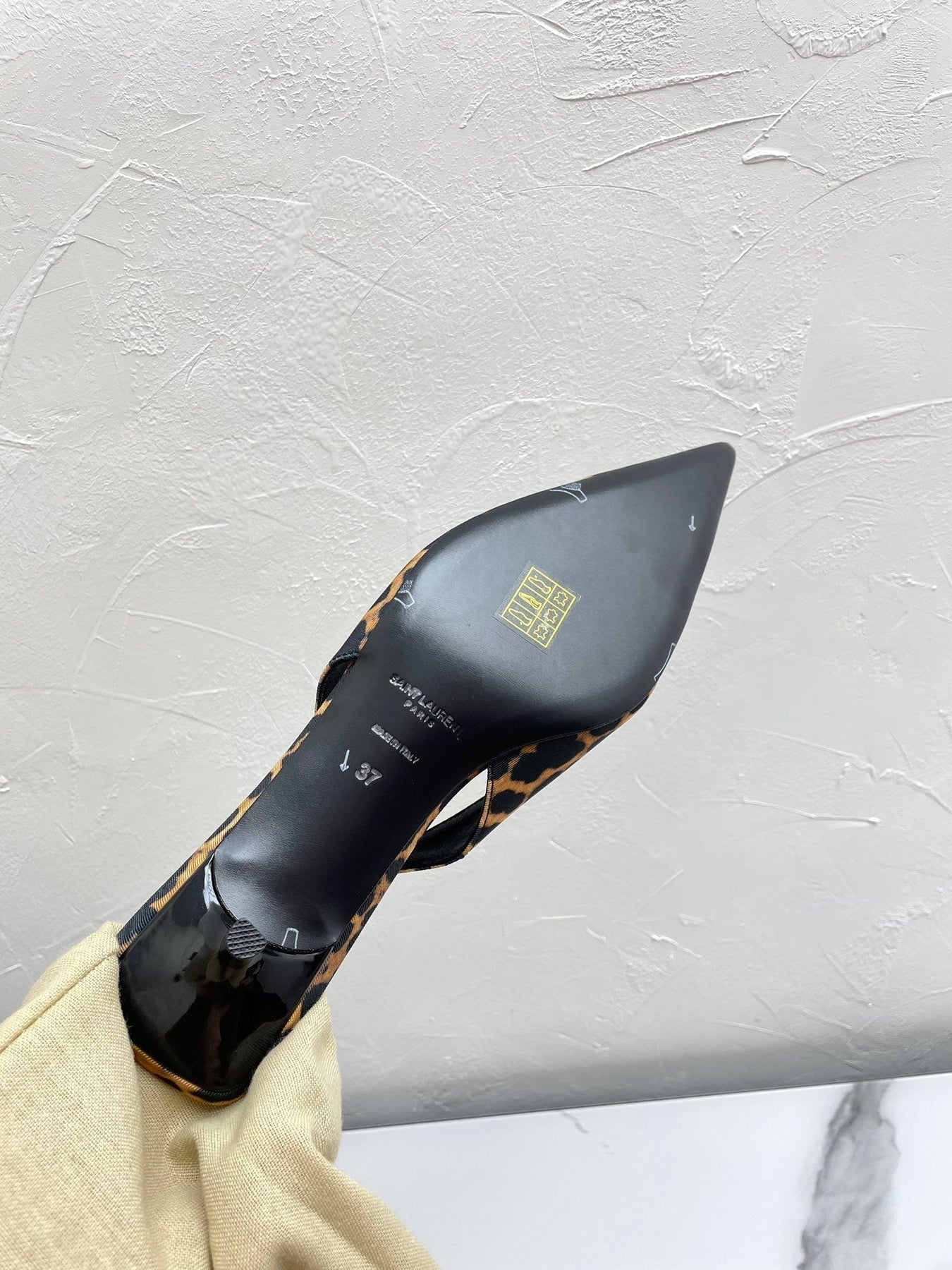 CHERISH SLINGBACK PUMPS 35 IN LEOPARD GROSGRAIN