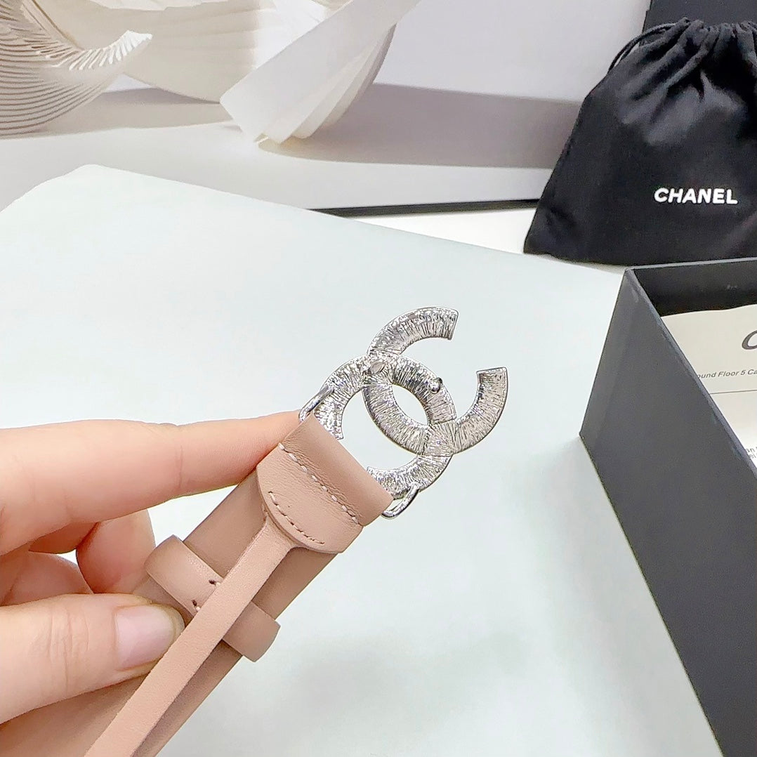 CC 30MM BELT IN DESERT SAND CALFSKIN METAL HARDWARE