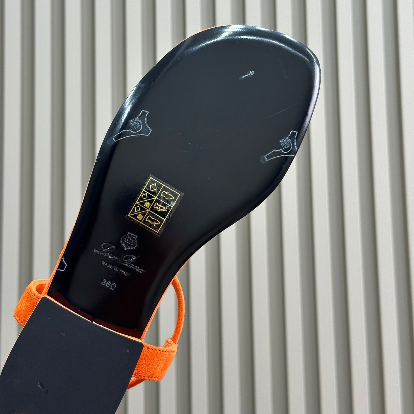 Loro Piana Kyoto Orange Mindil Sandal In Leather