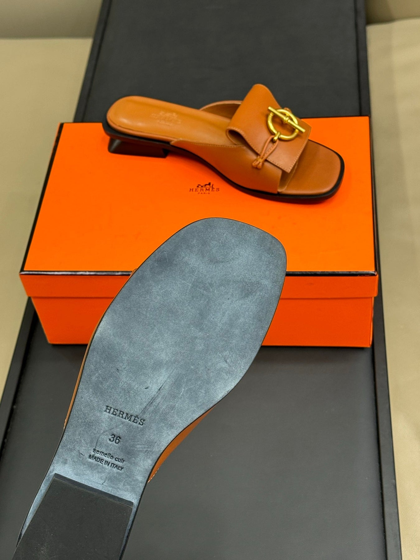 ISLE SANDAL IN BRONZE BROWN CALFSKIN