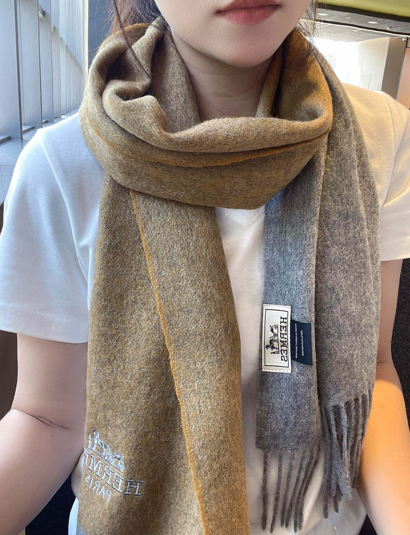 CASHMERE SCARF 180 CM HONEY ORANGE