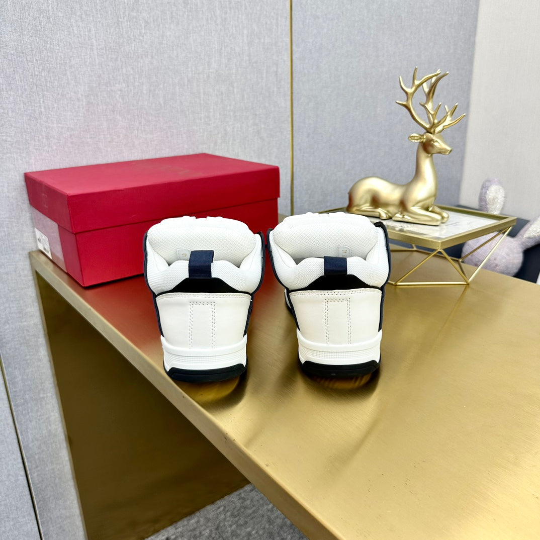 One Stud Sneaker Garavani Blue Calfskin White Fabric