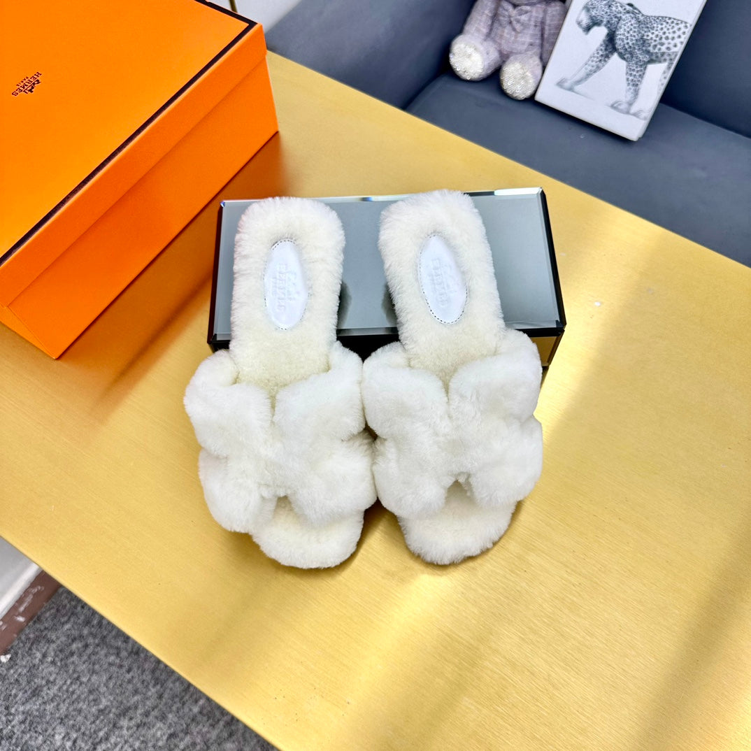 0RAN SHEARLING SANDALS SUNSHINE YELLOW