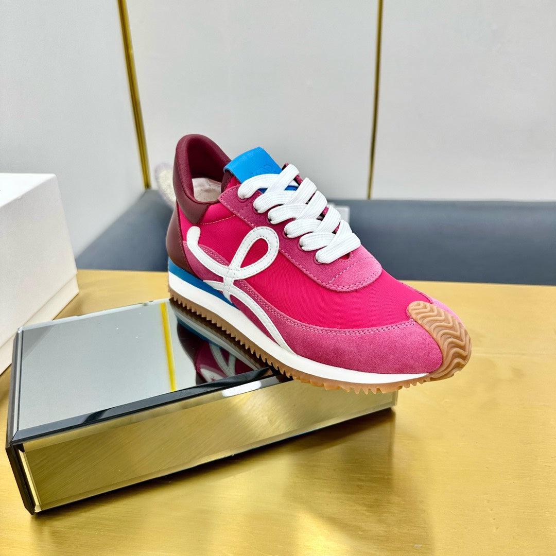 BALLET RUNNER 2.0 IN BRIGHT PINK SUEDE AND LYCRA FABRIC