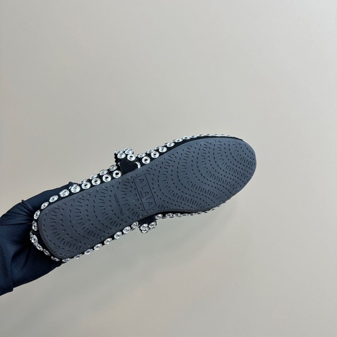 BALLET FLATS IN GLASS EYELET SUEDE GOATSKIN WHITE