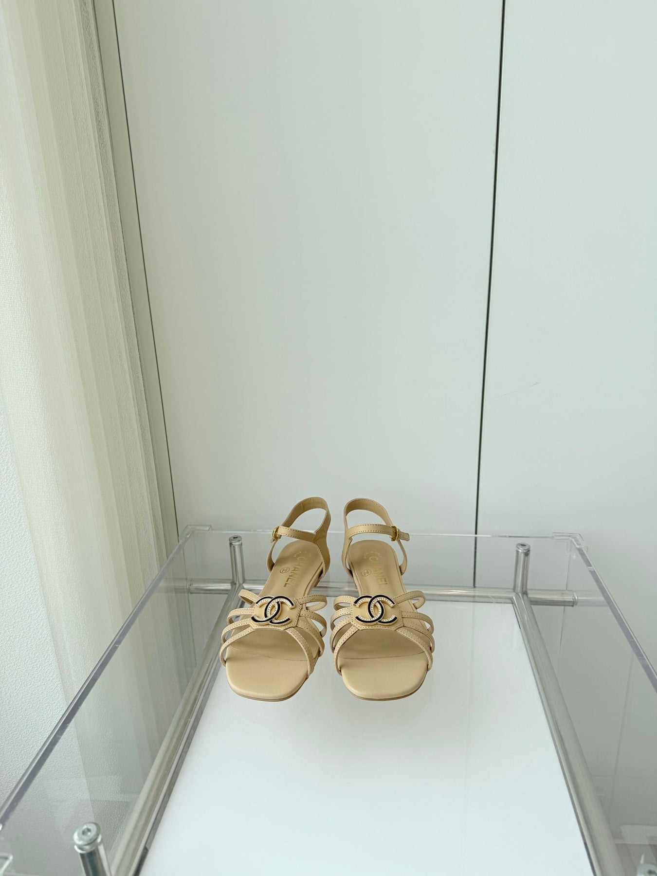 FLAT SANDALS 1 CM IN FLAX YELLOW LAMBSKIN