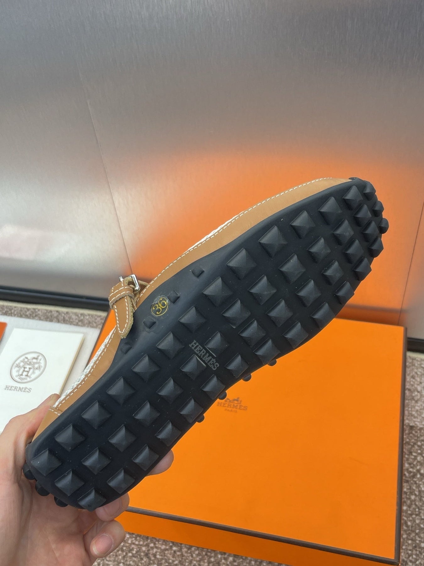 KICHU BALLET FLAT IN BRONZE BROWN CROCHET KNIT AND CALFSKIN