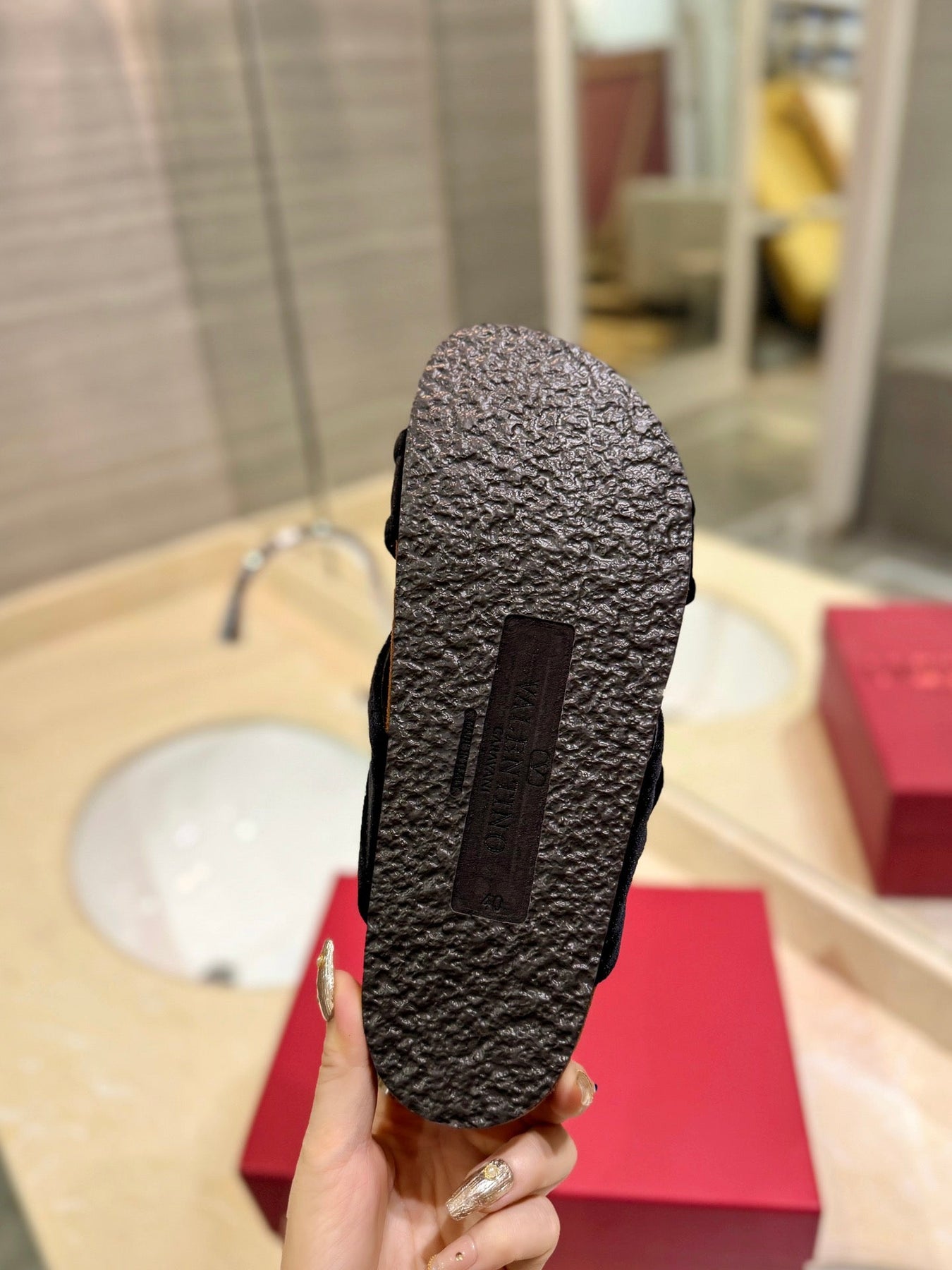 FUSSFRIEND BLACK SILK VELVET SLIDE SANDALS