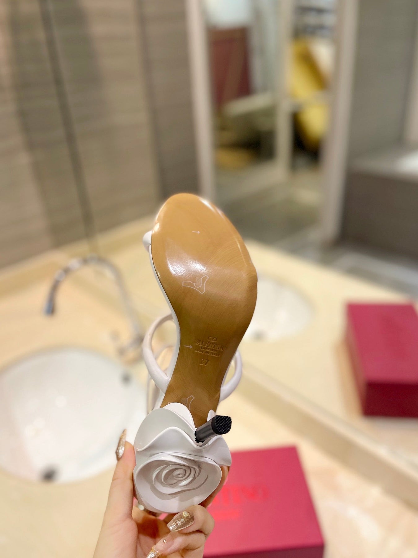 HIGH HEEL SANDAL 10 CM IN WHITE CALFSKIN