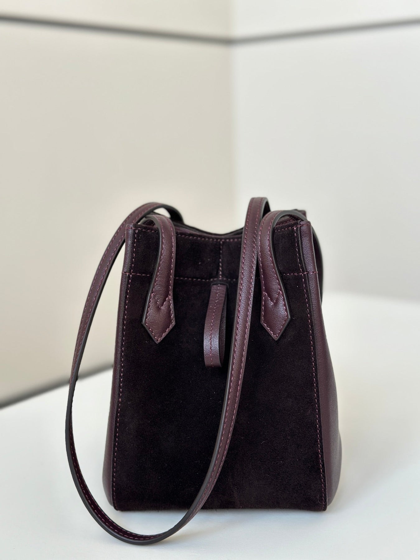 ORIGAMI MINI 19 IN WINE RED LAMBSKIN AND SUEDE