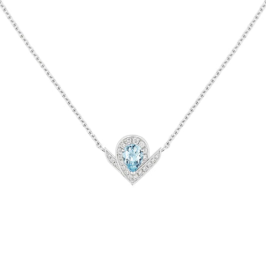 JOSEPHINE BLUE DIAMOND SILVER NECKLACE