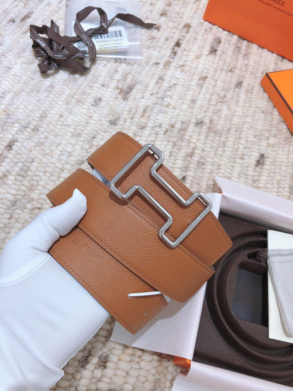 H TONIGHT BELT 38MM BROWN GREEN GREY LEATHER