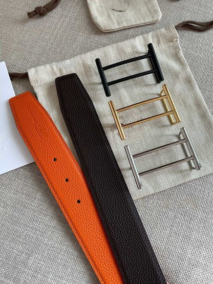 H FACE RIVERSIBLE  SKIN TWO SIDES ORANGE BROWN 3.8CM