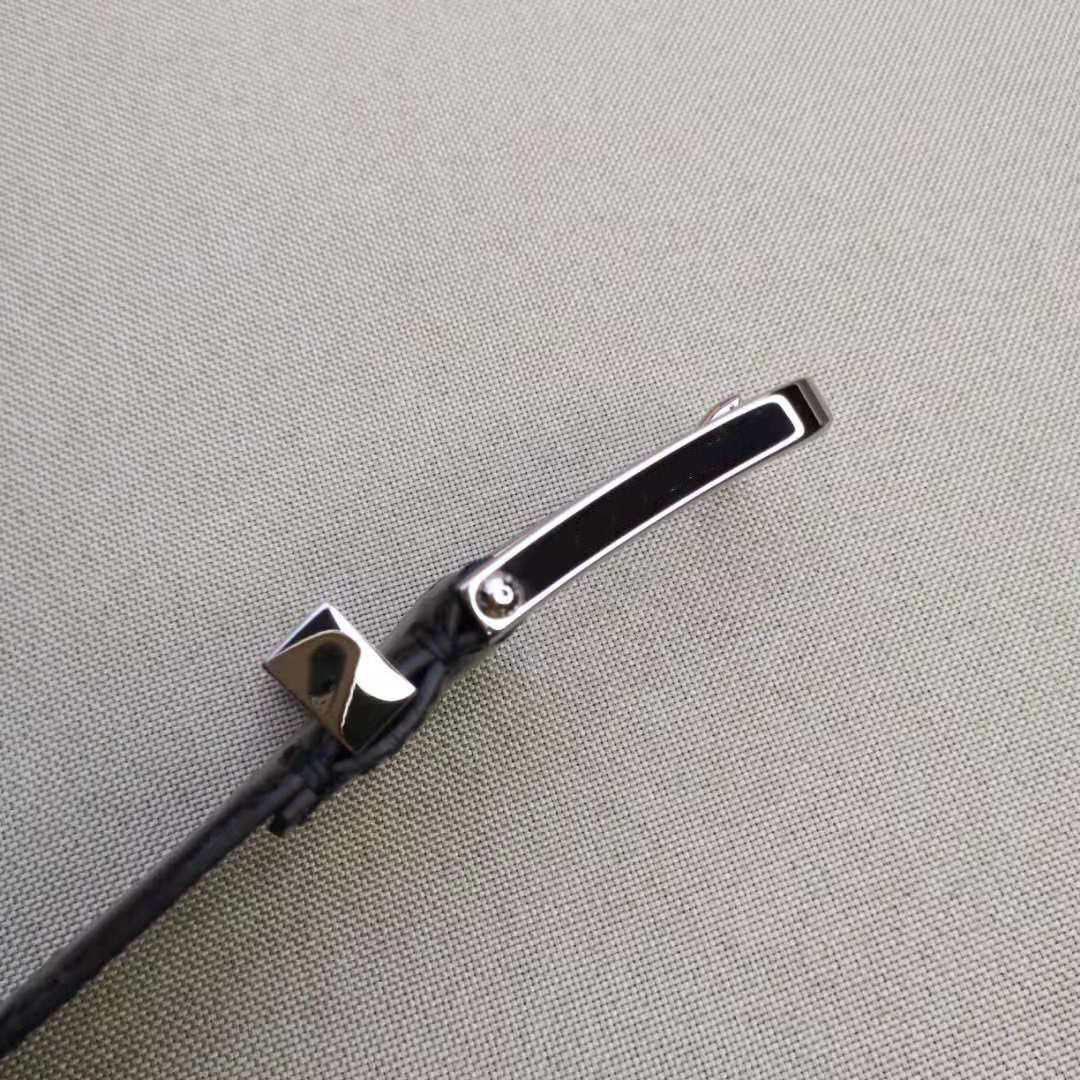 LV CROCODILE EMBOSSED BUCKLE BELT LEATHER 35MM