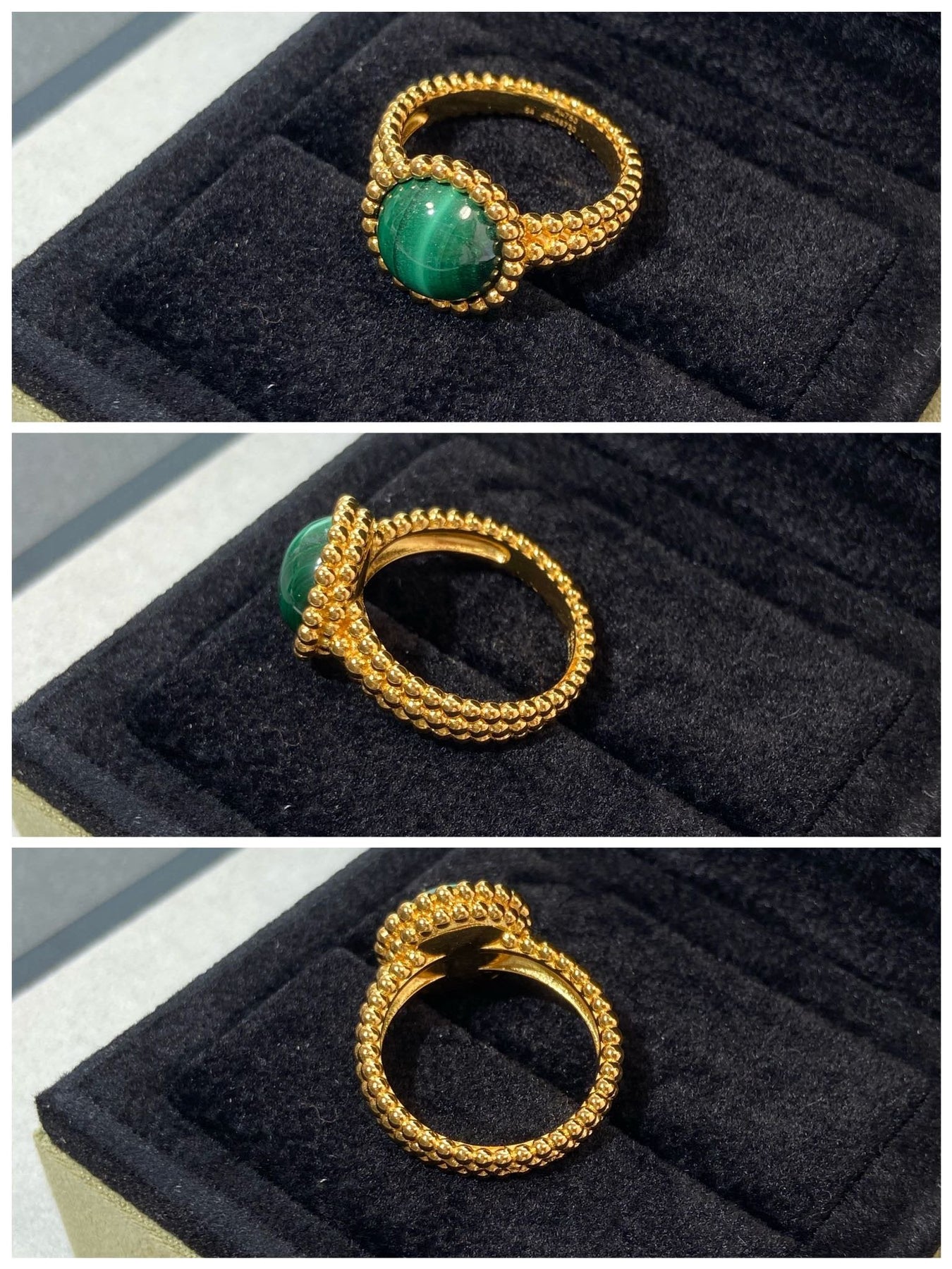 COULEURS MALACHITE PINK GOLD RING