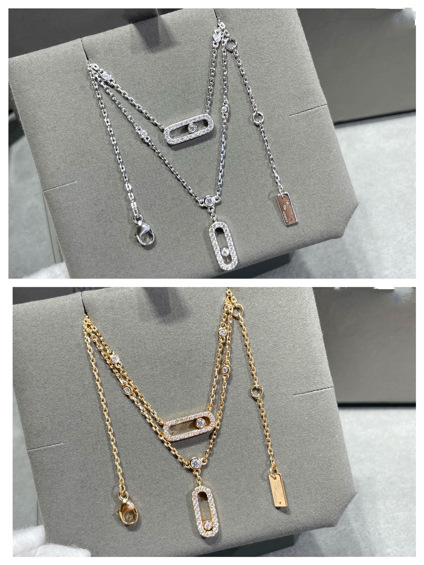 MOVE 2 ROW DIAMOND NECKLACE